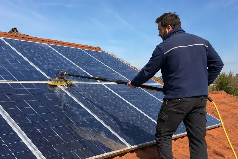 Nettoyage et entretien de panneaux solaires au Poizat-Lalleyriat